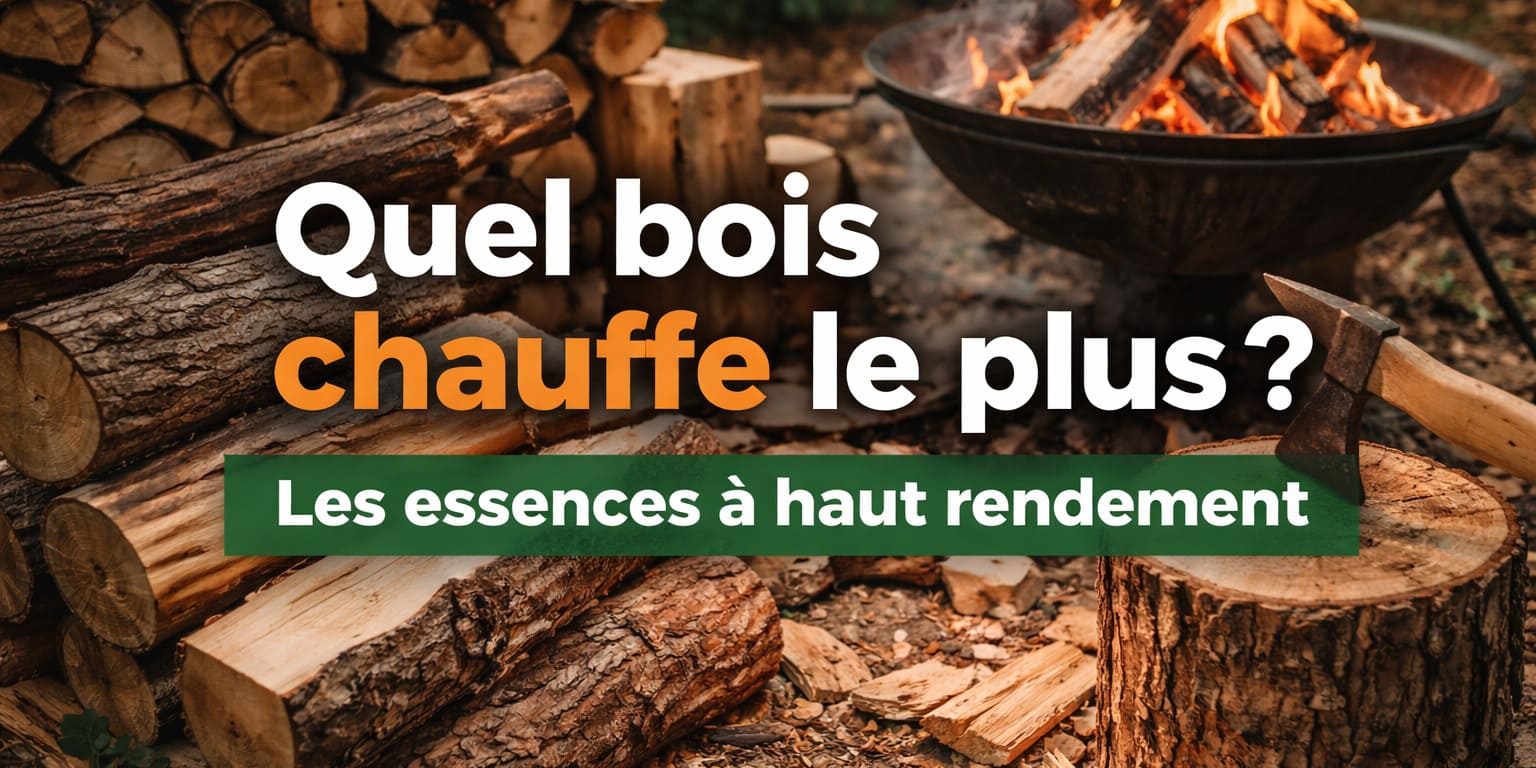 Du bois coupé et rangé en arrière plan avec du texte en premier plan.