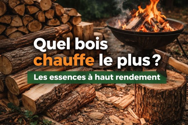 Du bois coupé et rangé en arrière plan avec du texte en premier plan.